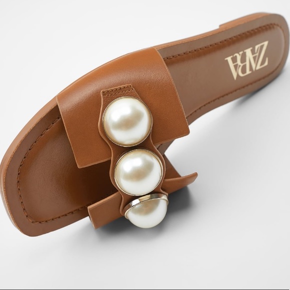 Zara Shoes | Zara Sandals With Pearls | Poshmark